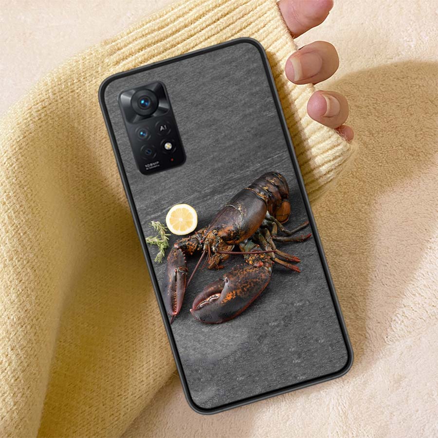 Live Lobster Phone Case For Redmi Note 13 14 15 Pro Plus 12 13C 12C 15C 9 10 10C 9T 9C 9A TPU Soft Cover Clear Cell Cases Shockp