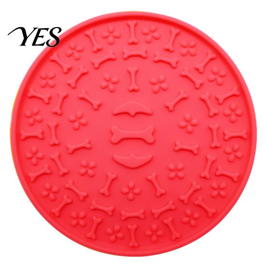 Slow Lick Feeding Mat Pet Food with Strong Suction Cup, Bone Paw Print Design Dog Eating Bowl Accessory Mat, for Preventing Choking Feeder