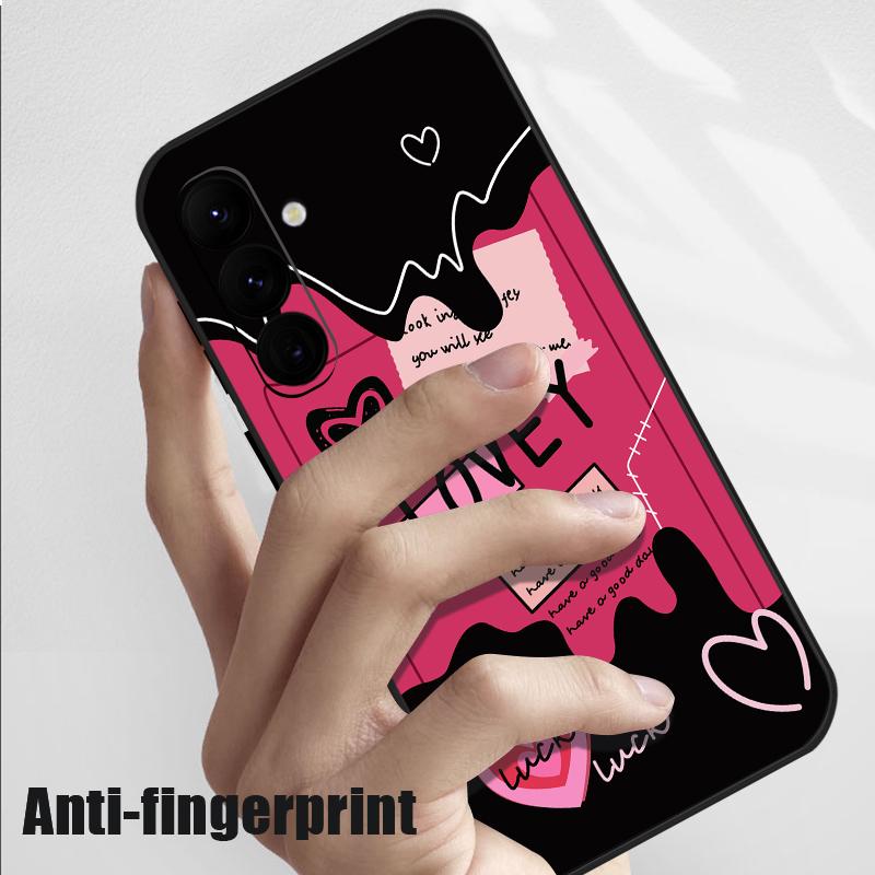 Lovely Heart Pattern Case For Samsung Galaxy S26 S25 Ultra S24 S23 S22 Plus S21 FE A15 A16 A17 A35 A36 A54 A55 A56 5G Soft Cover