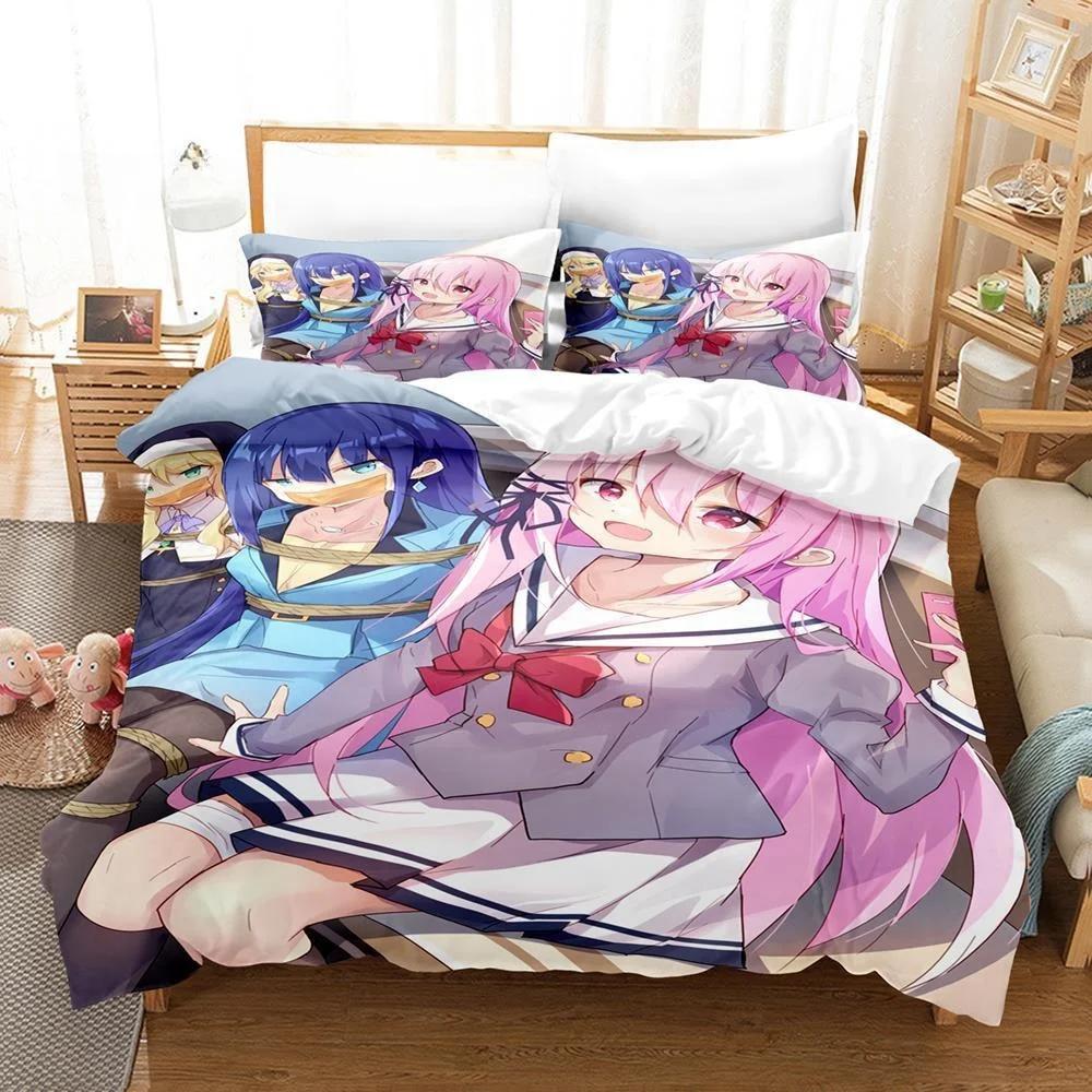 3D Print Anime Bed Sheet Set Anime Engage Kiss Bedding Set Single Twin Full Queen King Size Bed Set Teenager Bedroom