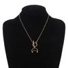 Europe, America, Fashion Moon Shape Trend Women's Necklace, Personality and Temperament Small Hole Chain