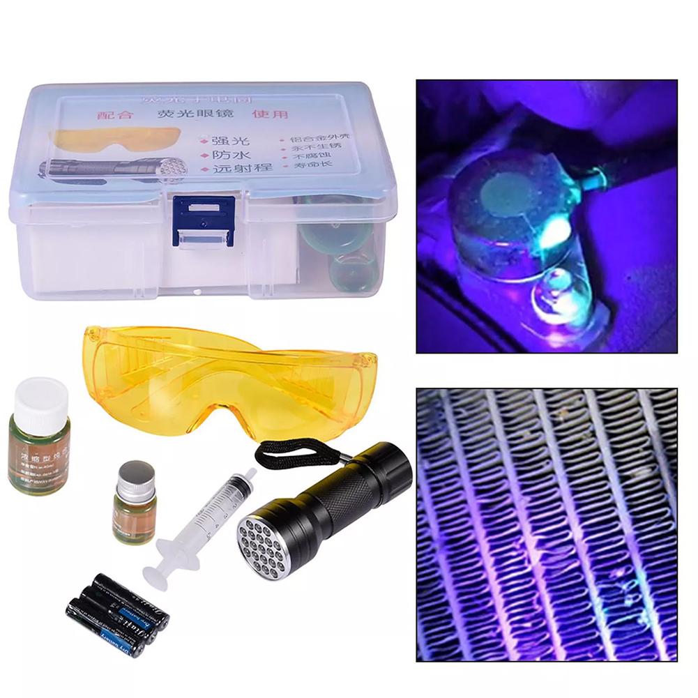 Auto UV Dye air conditioning leak Test Repair Fluorescent Tools kit Car Detection Repair R134a Refrigerant Leak Detection