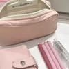 Zipper Design Simplicity Pencil Case Multifunctional Square Shape Stationery Box  Student Use