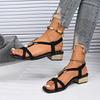 Fashion Bohemia Metal Flower Decoration Cross Strap Sandals Women 2025 Summer Medium Heel Sandals Fashion Slip on Beach Shoes Women