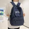 Simple Solid Color Letter Pattern Student Casual Backpacks For Daily Use And School Travel