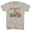 Van Halen Biker Pin Up T-shirt Mens Rock and Roll Music Classic Band Tee Sand