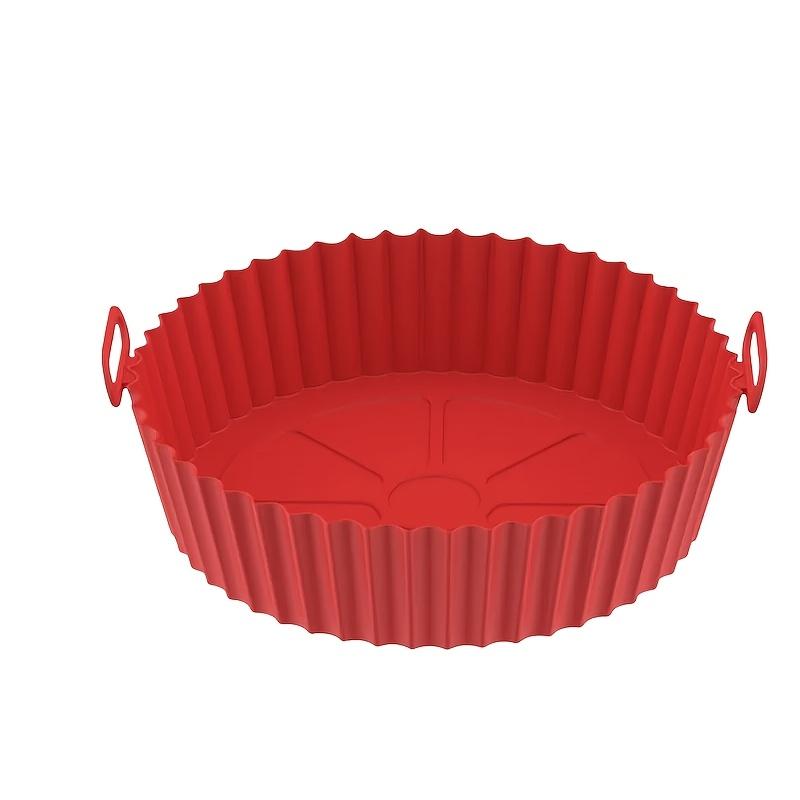 Silicone Air Fryer Pot Tray Food Safe Reusable Round BBQ Barbecue Pad Plate Airfryer Oven Baking Mold Basket Pan for Kitchen