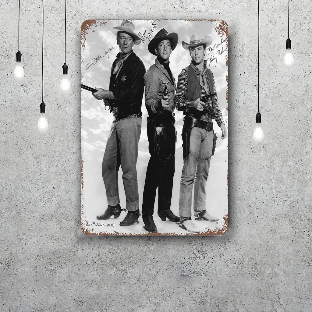 john wayne Classic Poster Rusty Metal Plaque Retro Decorative Plate Bar Man Cave Garage Club Metal Sign Wall Decoration