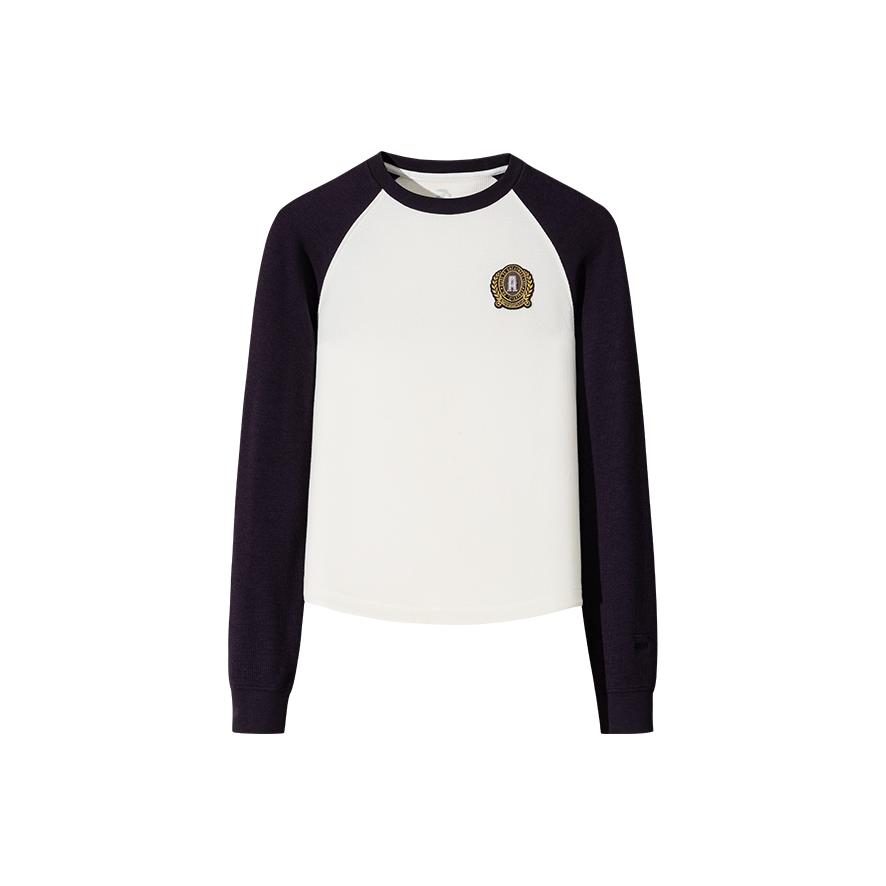 

Anta Свободный крой, круглый вырез, удобный, повседневный, простой, универсальный трикотажный свитер с длинным рукавом, женские топы 162548406-2 S