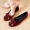 Retro Tassel Flats Women Fashion String Bead Bowknot Elegant Faux Suede Mary Jane Shoes Ladies Comfort  Shoes Loafers