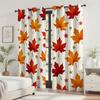 2 szt. Zasłony z nadrukiem liści klonu na jesień   tkanina poliestrowa   można prać w pralce   odpowiednie do dekoracji sypialni i salonu