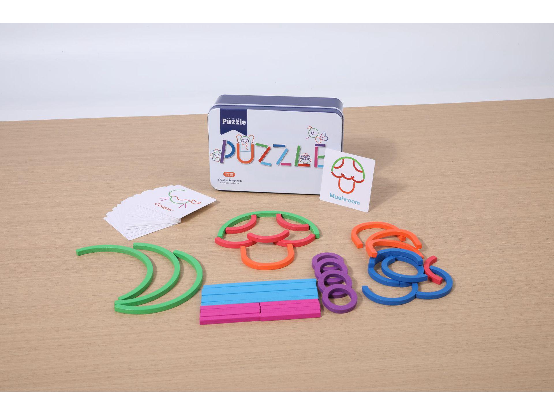 

Металлическая коробка Деревянный пазл для детей 3-6 лет: Развивающая игрушка для мальчиков и девочек