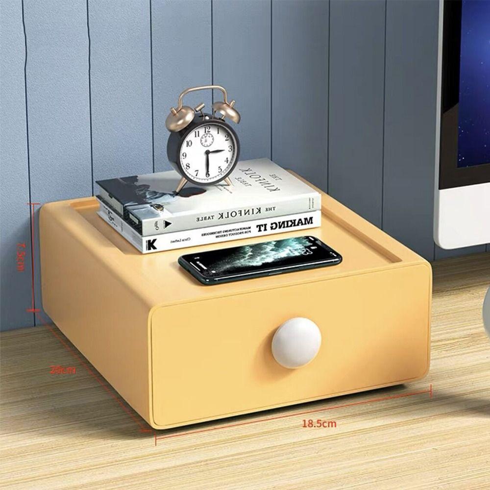 Stackable Cosmetics Storage Box Dust-proof Desktop Storage Boxes Drawer  Home Office жёлтый