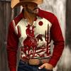 Men's Shirt 3D HD Printing Western Cowboy Style Men's Top Fashion Casual Design High Quality Comfortable Fabric