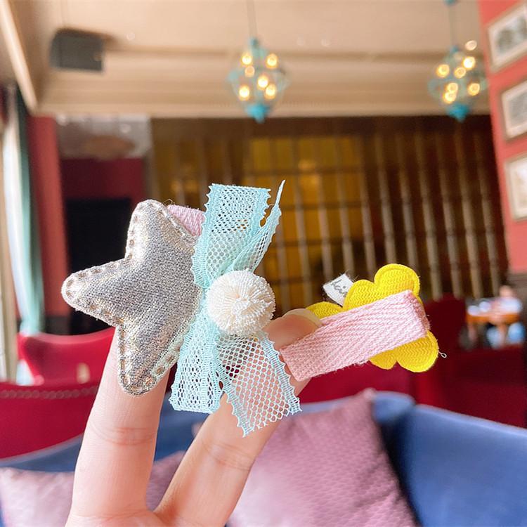 5 Pieces Set Cute Baby Handmade Cartoon Hairpin Lovely Little Girl Flower Side Clip Children Hair Accessories Kids Hair Clips