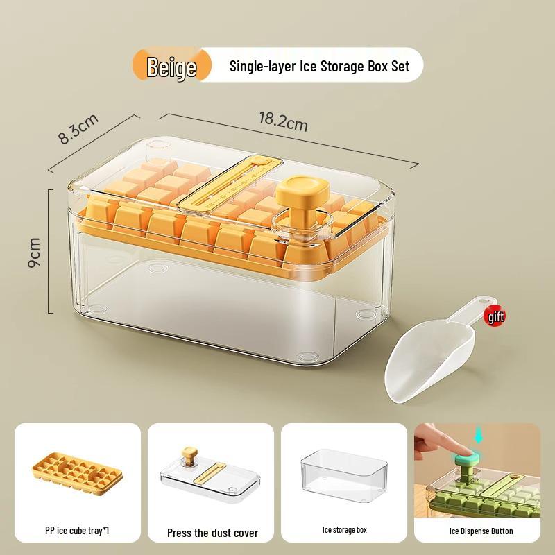 Food-Grade Ice Cube Mold with Lid for Homemade Ice Storage