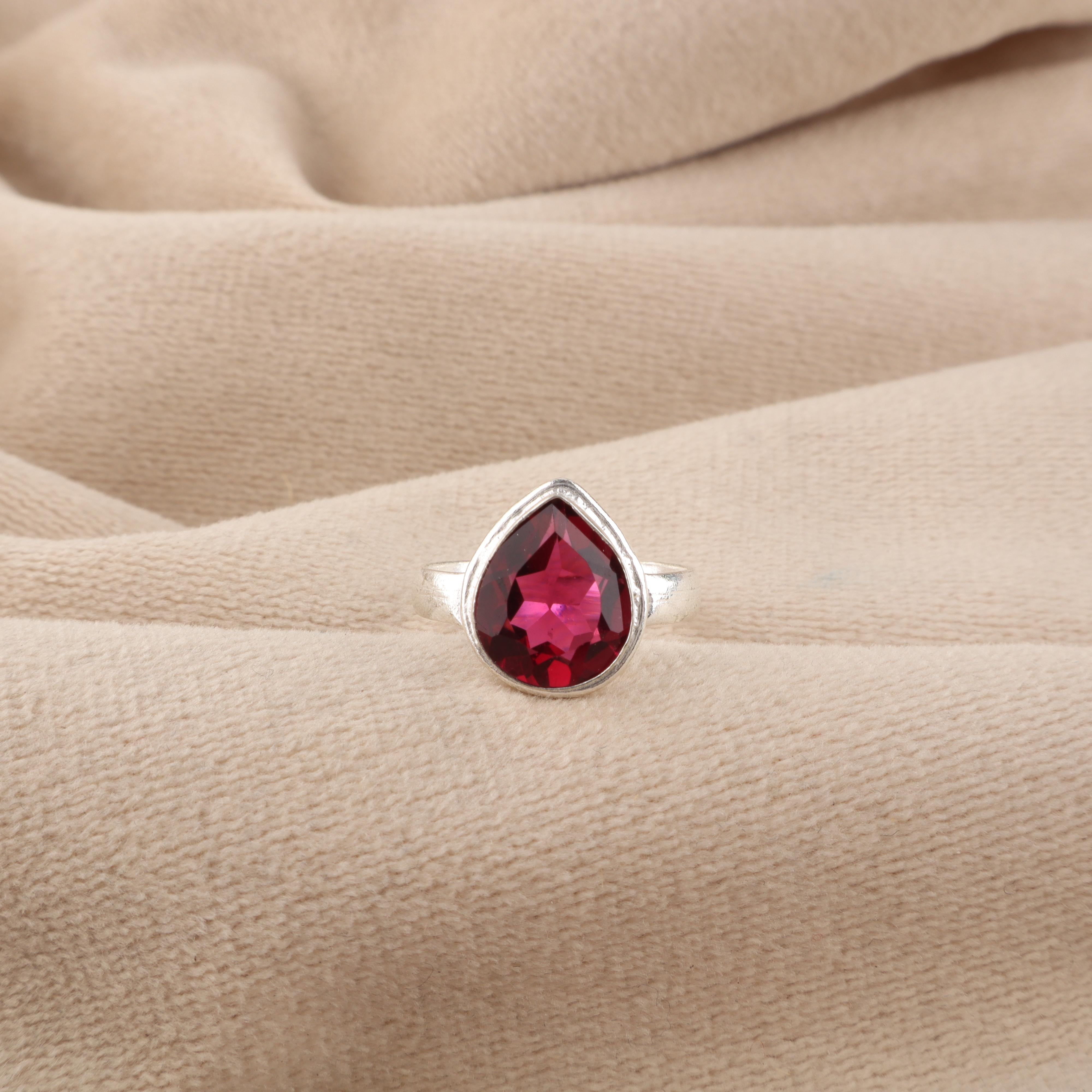 

Pink Rubellite Gemstone 925 Sterling Silver Handcrafted Jewelry Ring For Birthday Gift RR-76-7 4