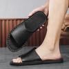 Fashion Men Ultra Fiber Leather Slippers Man Breathable Slippers Beach Half Shoe Comfortable Walking Sandals Simple Outdoor Slides Shoes