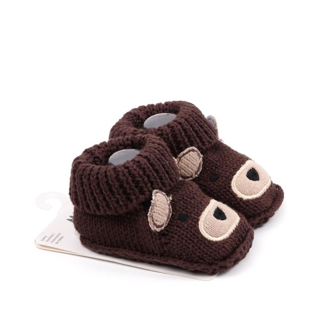 1 Pair Cartoon Pattern Infant Pre-walkers Anti-slip Design Toddler Sock Shoes  for 0-3 Months Baby