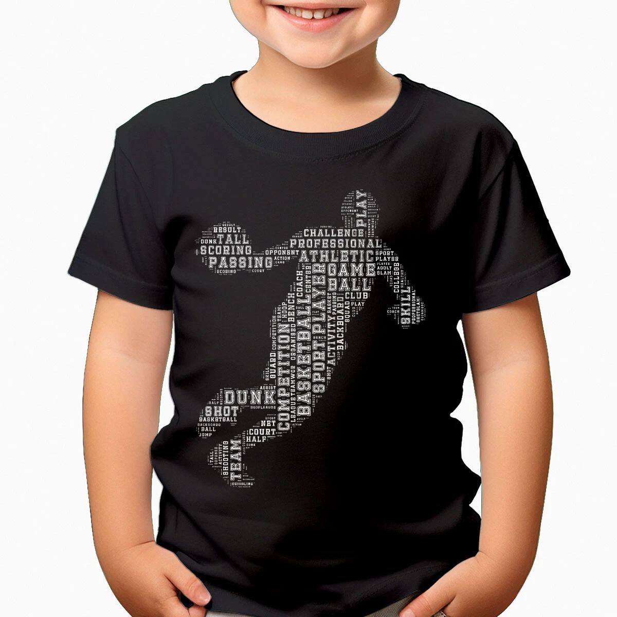 

Basketball Themed Word Cloud Kids T-Shirt Ideal For Fans & Players Sports #T490 100
