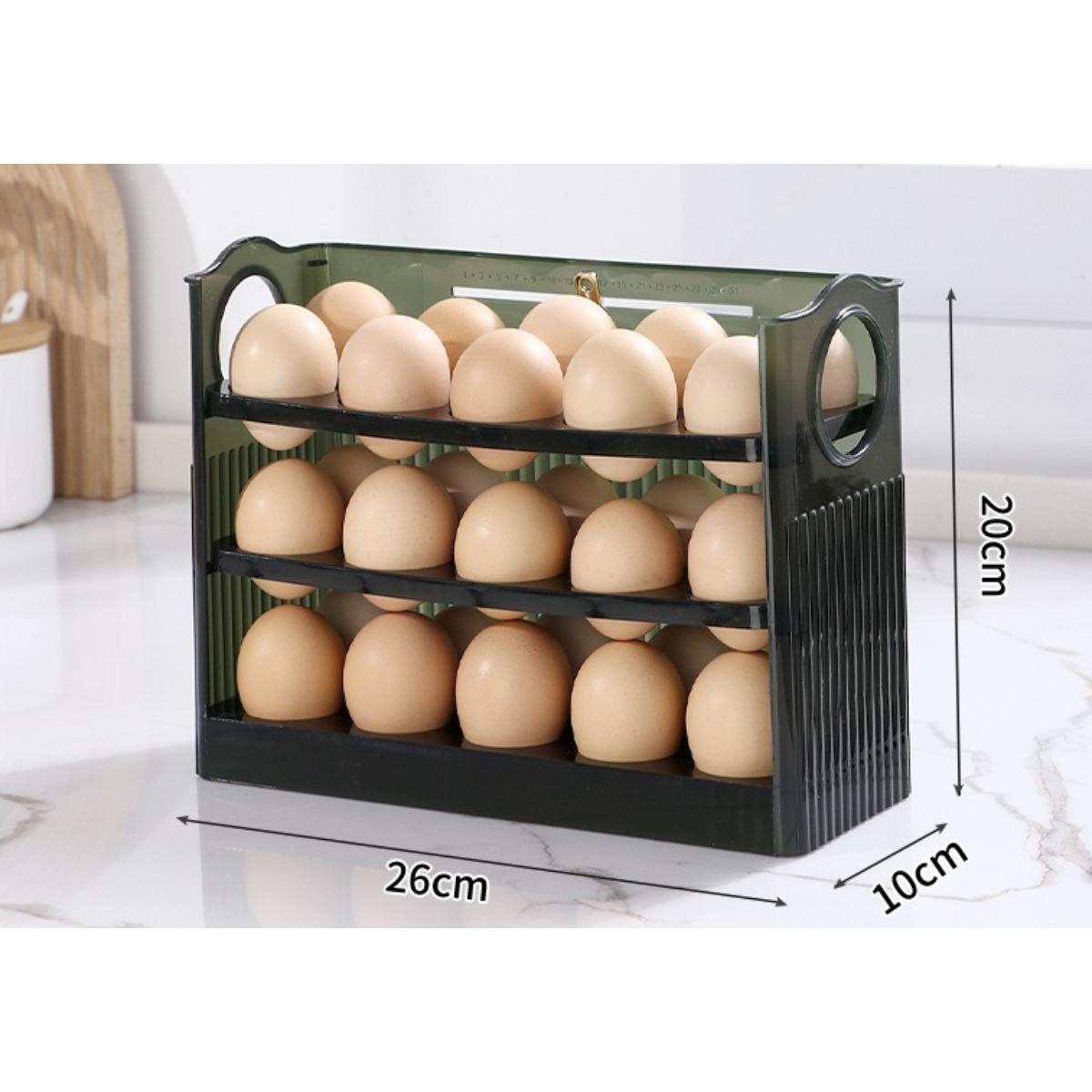 

Automatic Egg Box Flipper for Refrigerator Side Door - Egg Organizer & Storage Rack - Kitchen-Specific Egg Holder - Egg Storage Solution