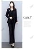 Spring 2025 Slim Fit Fashion Suit: Women's Two-Piece Set with Micro Flare Pants