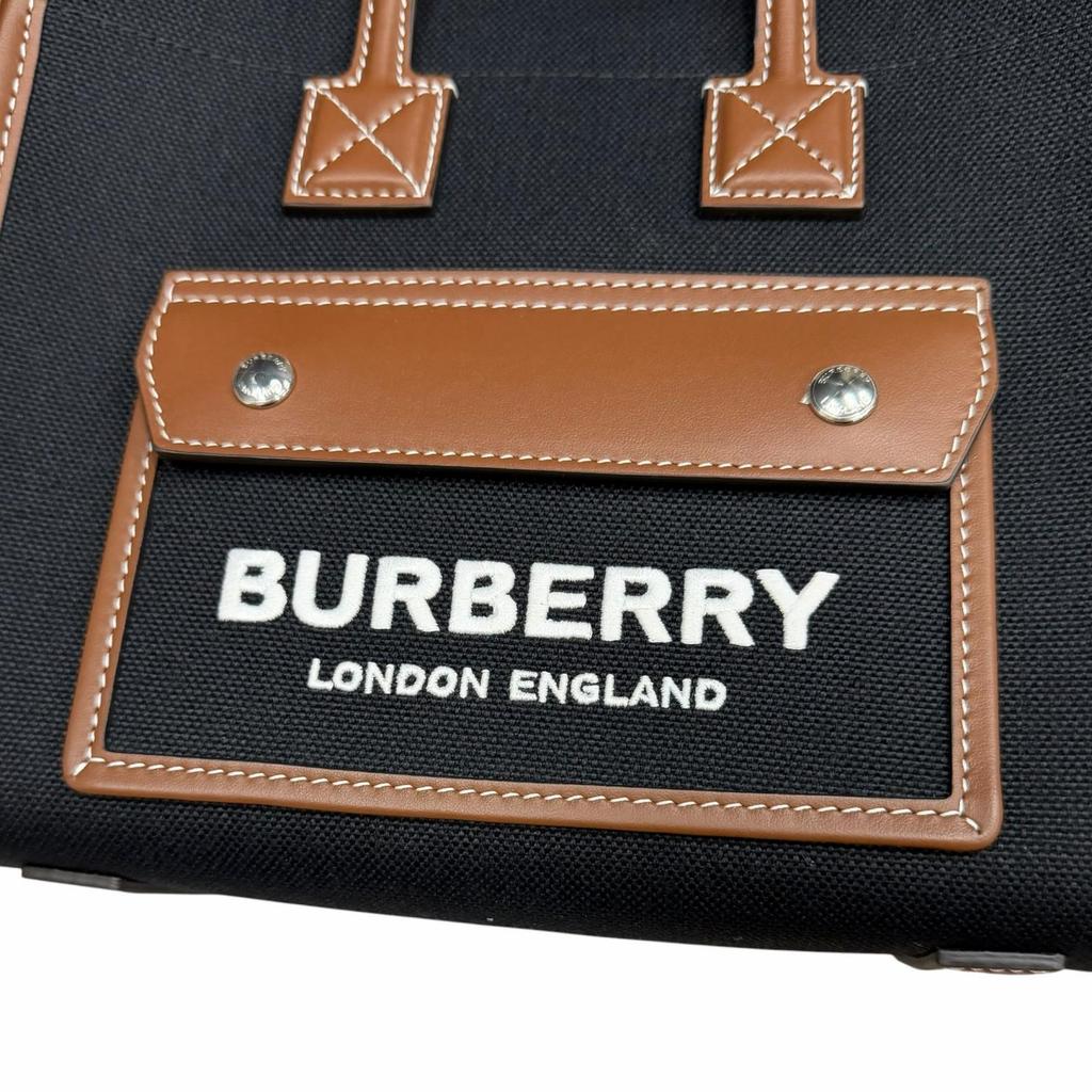 Pristine BURBERRY Shoulder Bag black canvas Women 8055749 Used