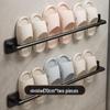 Punch-Free Wall-Mounted Bathroom Slipper Rack and Draining Storage Hanger