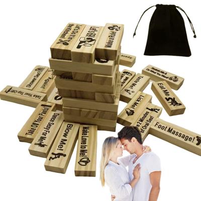 Dating Blocks Tower Set Adults Challenges Stackable Building Blocks Set Block Tower Stacking Game for Couples Date Night
