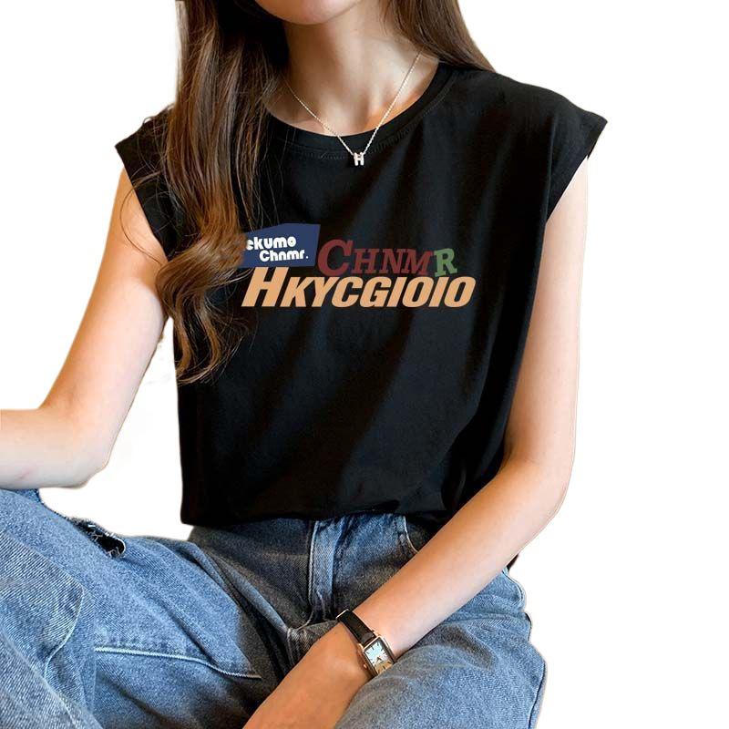 Spring/Summer Sleeveless Women's Round Neck Loose Camisole - Hong Kong Style Sports Vest