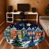 1pc Christmas Town Round Chair Mat Office Area Rug - Non-Slip, Floor Mat for Office, Bedroom, Ideal Home Decor Gift P0105118