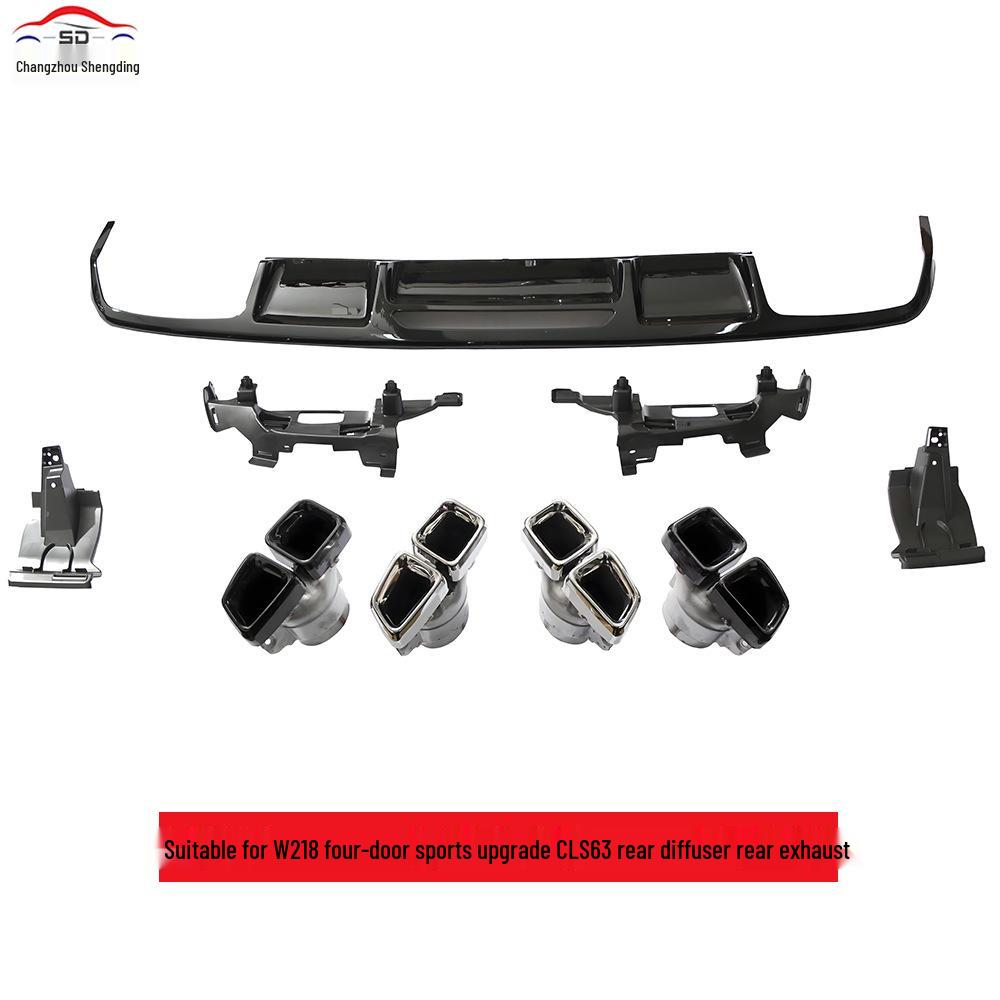 Mercedes-Benz CLS-Class W218 (2013-2017) CLS63 Rear Diffuser with Tailpipes - Four-Door Sport Upgrade