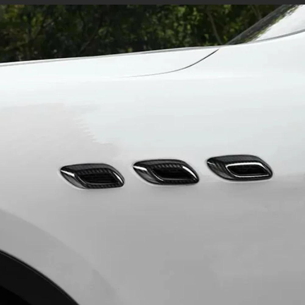 Adesivo decorativo para saídas de ar do para-lama dianteiro do carro, adesivo de fibra de carbono ABS, decalque para saída de ar lateral, decoração externa