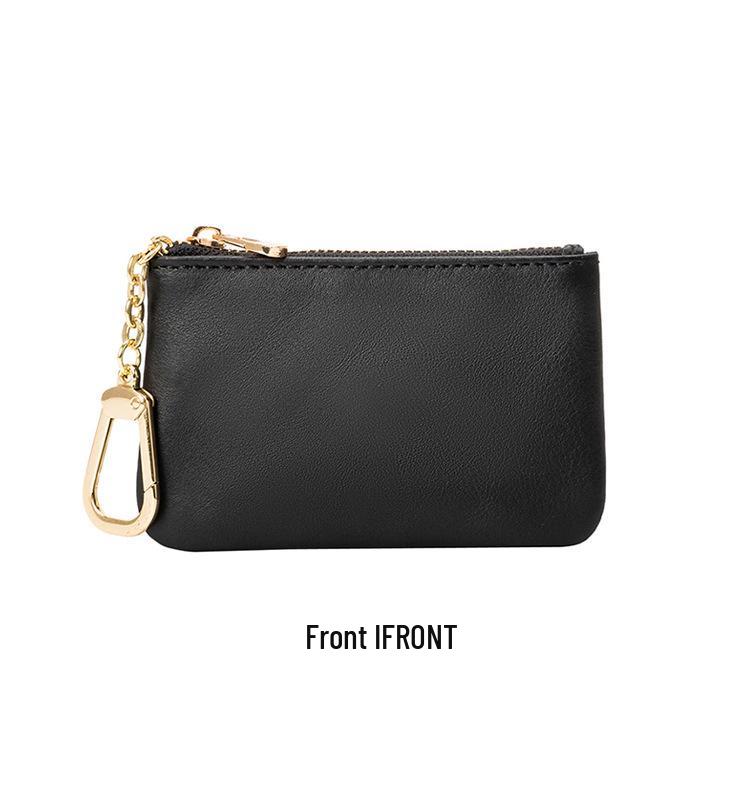 Damen Geldbörse & Schlüsselanhänger aus echtem Leder mit dekorativem Anhänger - Trendiger kleiner Kartenhalter