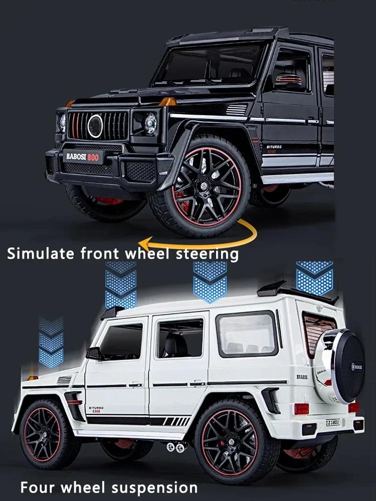 1:18 Mercedes-Benz G800 Alloy Car Model Simulation Sound Light Pull Back Toy Car Off-Road Suv Toy Boy Collection Decoration Gift