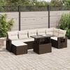 VidaXL Garden Lounge Set 8 Pcs with Brown Cushions Wicker 3326524