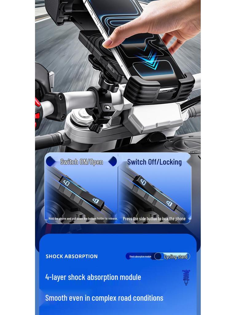 Waterproof Dustproof Electric Scooter & Motorcycle Phone Holder for Navigation with Helmet Bracket