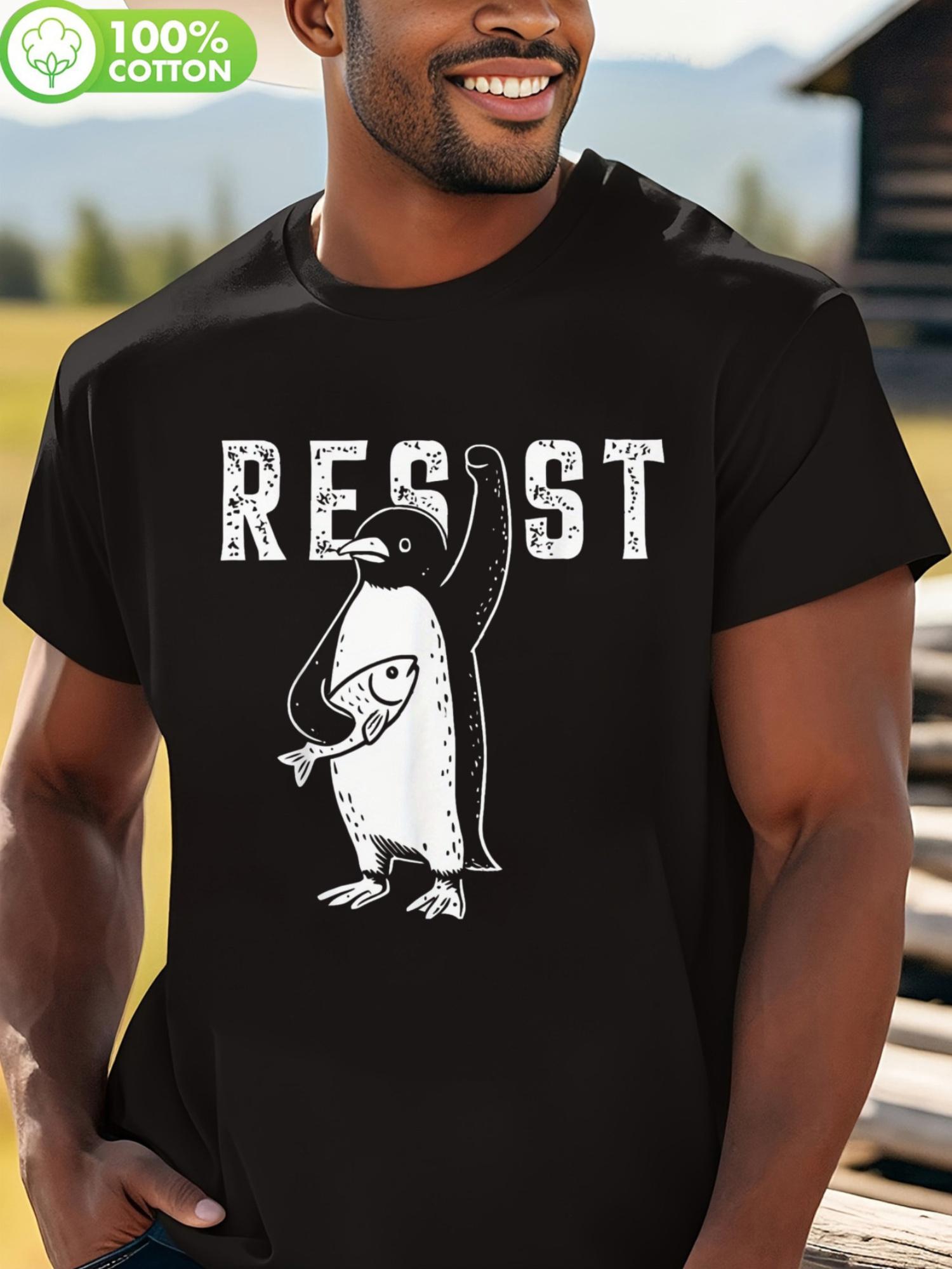 Resist  Penguin Graphic T-shirt - 100% Cotton S