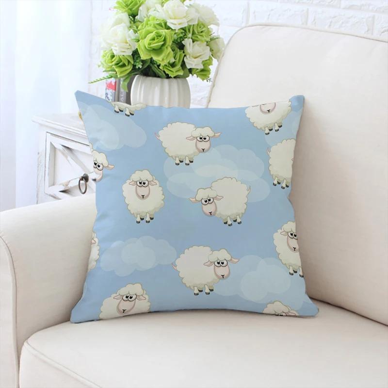 Cartoon Sheep Decorative Pillowcase Car Ornaments Office Living Room Sofa Home Pillowcase