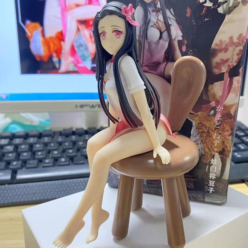 Demon Slayer Anime Figure Kamado Nezuko Pvc Action Figure Noodle Pressure No Yaiba Kimetsu Figurine Model Doll Toys
