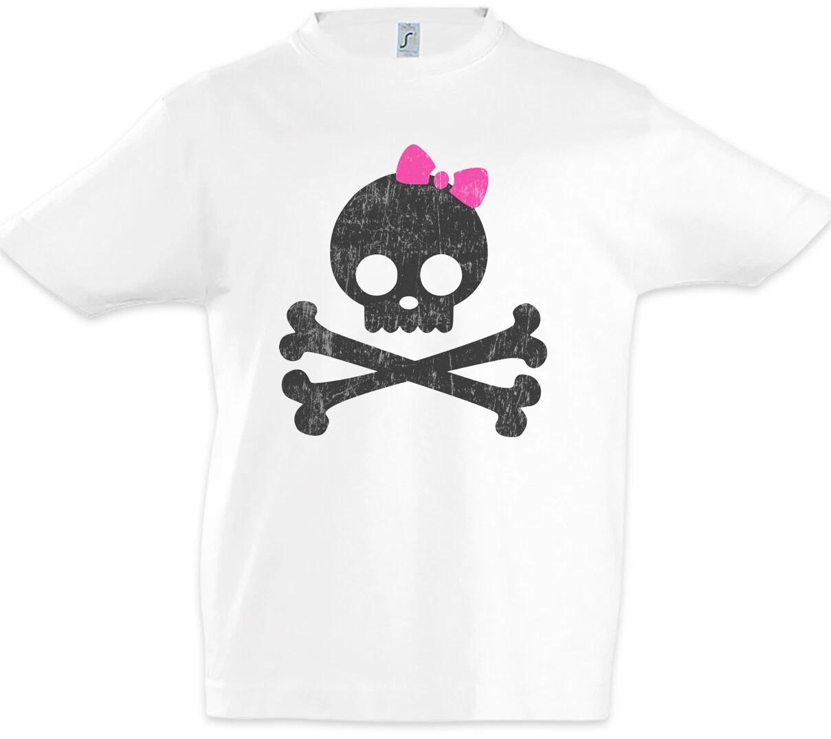 Girlie Skull & Bones Kids Boys kids boys T-Shirt Skulls Bow Skull and Fun Pirate 120