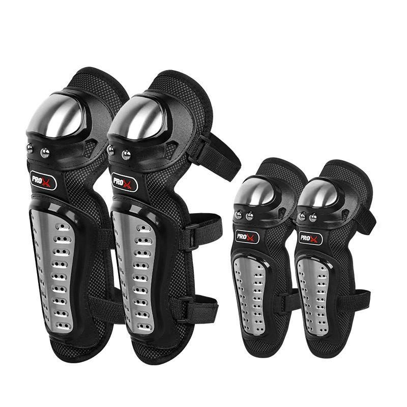 Stainless Steel Motorcycle Knee Elbow Guards Set Off-Road Riding Safety Protective Gear Adult Unisex