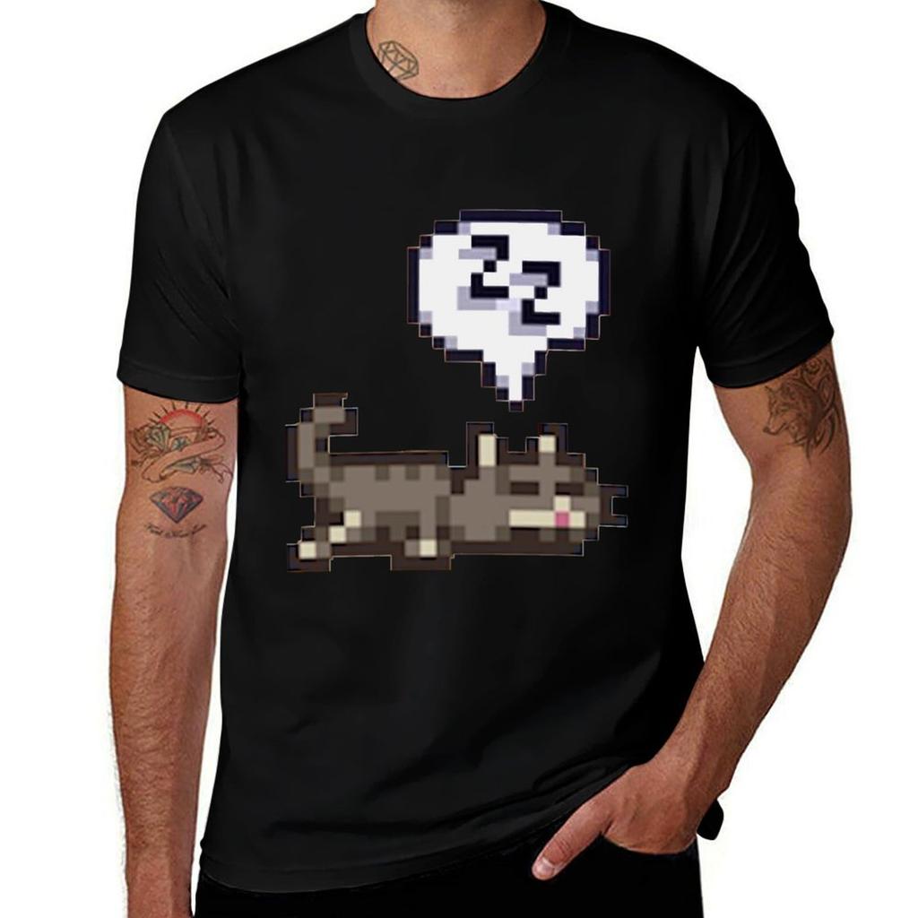 Stardew Valley Sleeping Cat Sploot TShirt cotton t shirt pack anime t shirts for Unisex t shirts for Unisex cotton soft TShirt