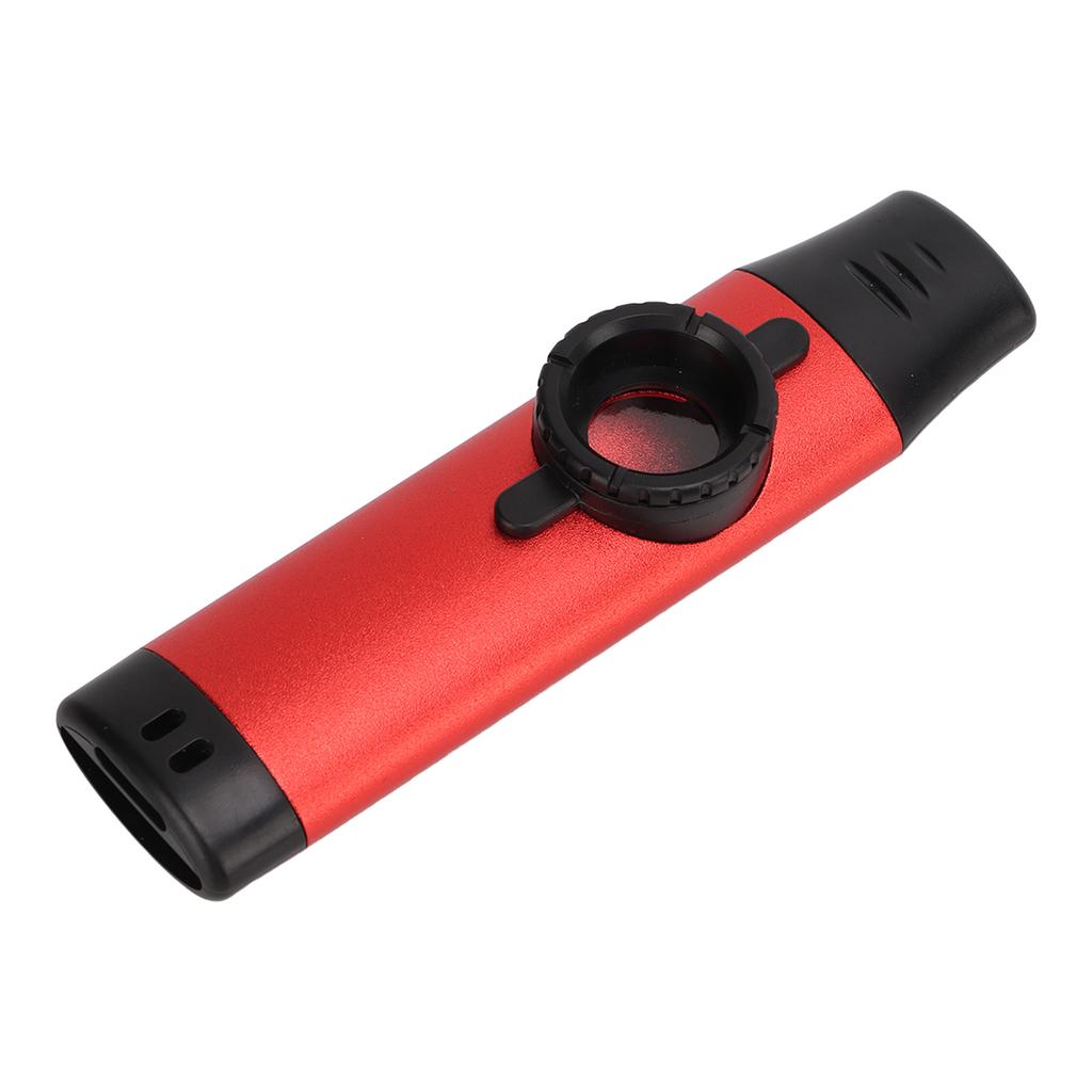Metall Kazoo Mundstück aus Harz Einstellbare Dichtigkeit Blasinstrument mit Flötenmembranen Rot