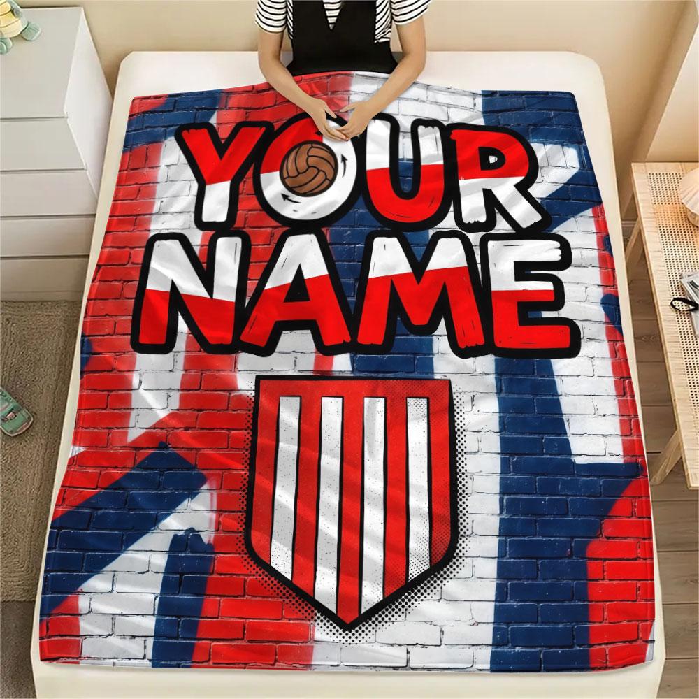 Custom Name,Atlético Madrid Printed Flannel Blanket, soft throw for bedroom sofa, washable, Christmas present, great gift.