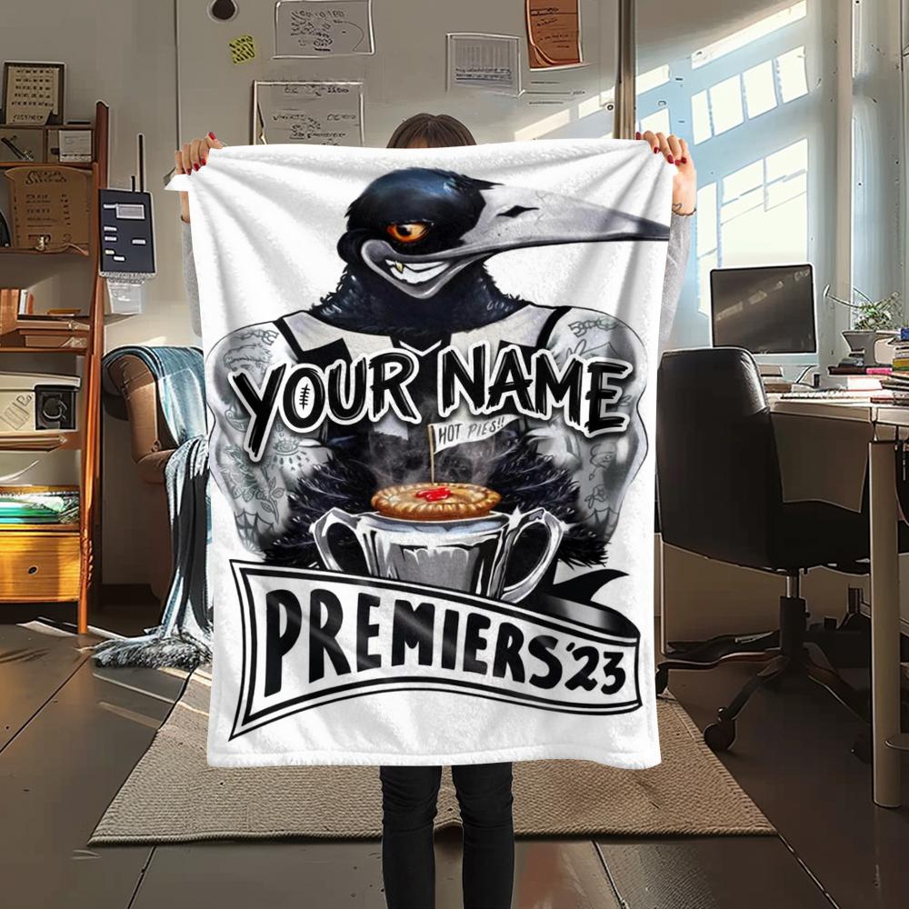 1PC Custom Name Collingwood Patterned Flannel Blanket Suitable For All Seasons for Home Decor Warmth and Comfort Gifts Holiday Present