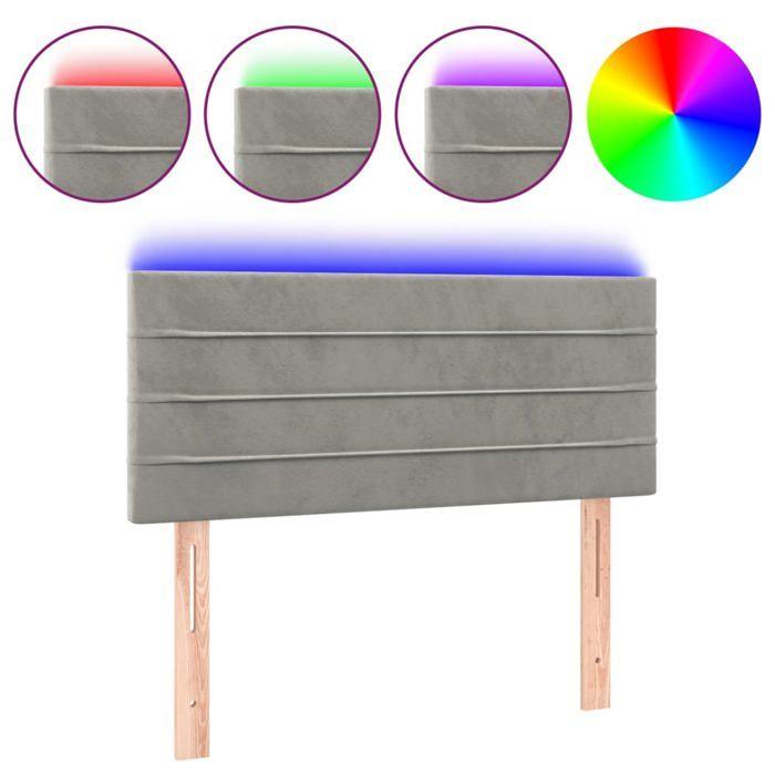 VidaXL LED Headboard Bedroom Furniture Single Bed Accessory Headboard Bed Frame Interior Light Grey 3121782