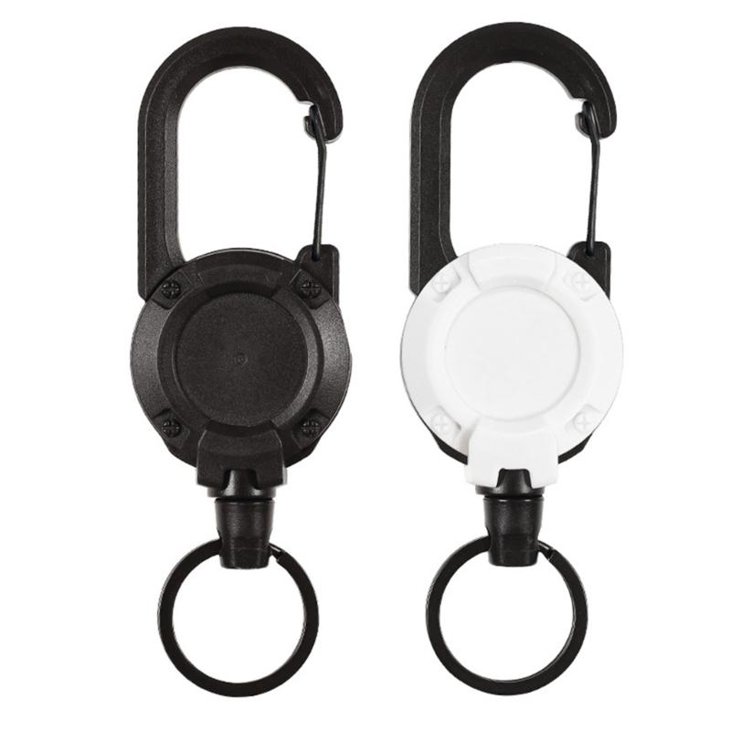 Retractable Keychain, IDs Badge Reel Retractable Badge Holder Steel Cord Keyring