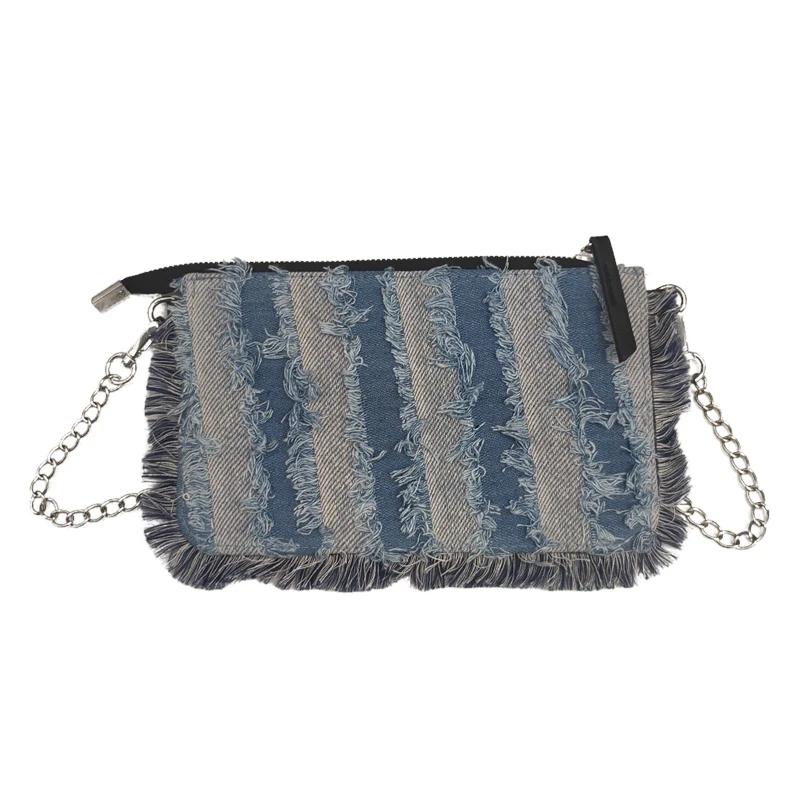 Women's Shoulder Bags New Fashion Crossbody Bags Mini Pattern Denim High Quality Trendy Chain Color Matching Handbags for Women