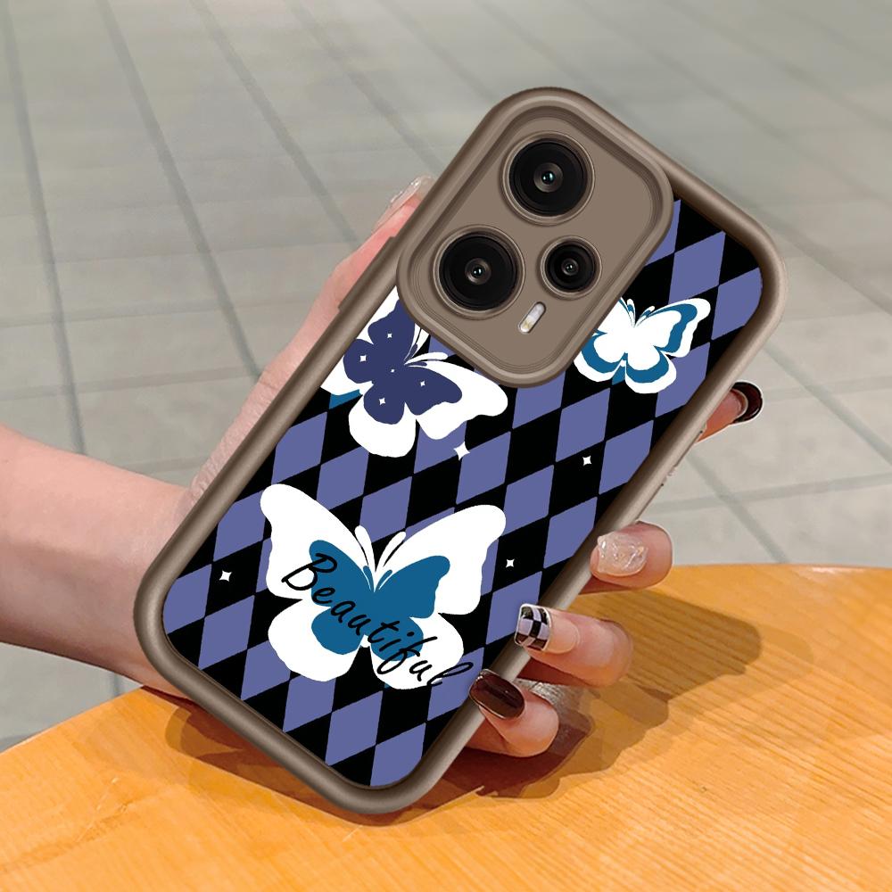 Model de imprimare cu scară pătrată din silicon moale Carcasă pentru telefon Acoperire completă Cameră cu protecție antișoc Carcasă din cauciuc pentru Xiaomi Redmi